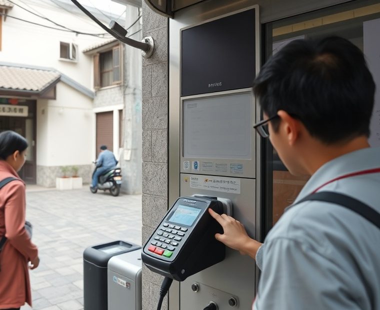 点検後 — カードリーダーを保護し、端末は稼働へ戻っています。